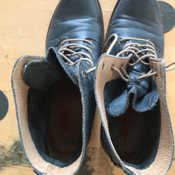 Miz Mooz blue leather lace-up ankle boots size 37 - Picture 4 of 9